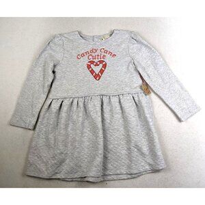 CANDY CANE CUTIE - GIRL'S GRAY CHRISTMAS DRESS - SIZE M 8/10